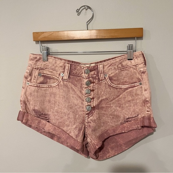 Free People We The Free Pink Cutoff Shorts - Picture 1 of 6